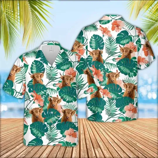 Discover Cattle Face Hawaiian Shirt