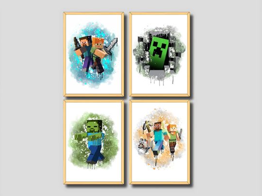 Discover Minecraft-Poster, Wall Decor, Pixelated art, Kids Room Wall Decor and Gaming Spaces