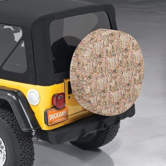 Discover Retro Tire Cover, Wildflowers Tire Cover, Hippie Car Accessories