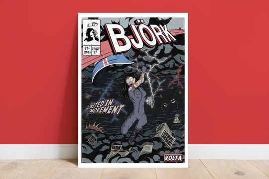 Discover Bjrk Print - Volta Comic Cover Art Poster