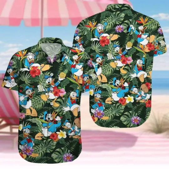 Discover Donald Duckk Moods Donald Duckk Emotions Tropical Summer Aloha Hawaiian Shirt