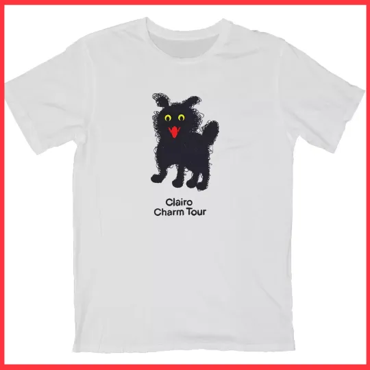 Discover SALE Clairo Charm Fuzzy Cat 2025 Tour White T-Shirt