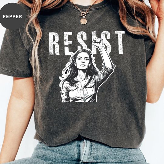 Discover Alexandria Ocasio Cortez Resist Tshirt, AOC Fighting Oligarchy Tour Shirt