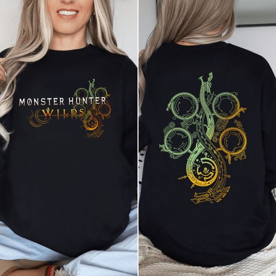 Discover Monster Hunter Wilds 2 Sides Shirt, Gaming Apparel, Gift for Gamers, Monster Hunter World