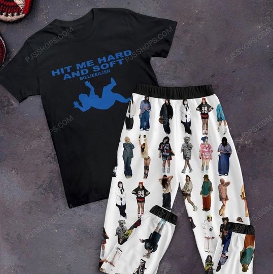 Discover Hit Me Hard and Soft Holiday Pajamas Set, Billie Eilish Family Pajamas