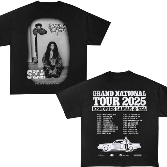 Discover 2025 Kendrick Lamar & SZA Grand National Tour T-Shirt
