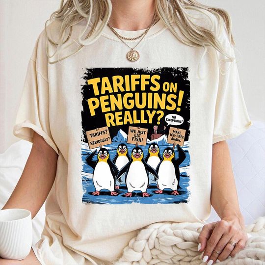 Discover Penguins Protest FDT Shirt, Penguins Against Tariffs Shirt, Heard Island Shirt