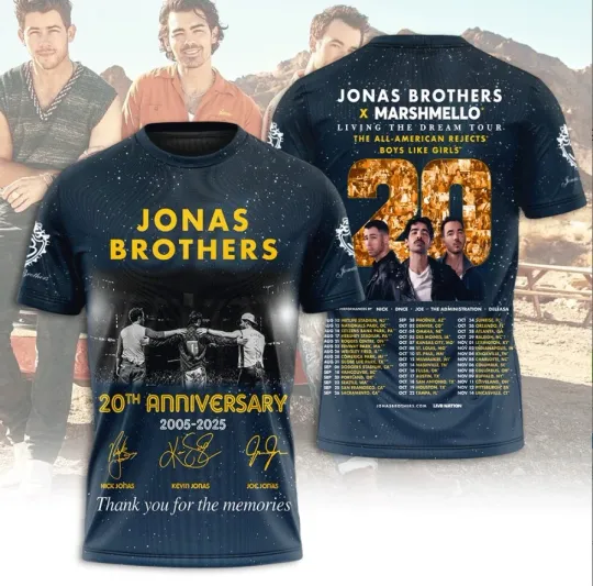 Discover Great new new Jonas Brothers Band 3D Tshirt For Fan Best new