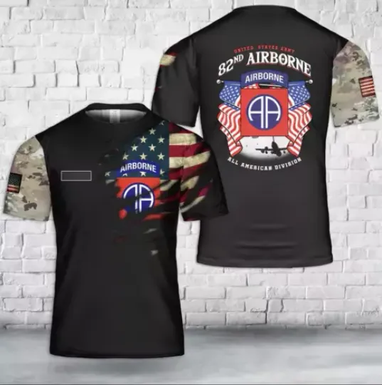 Discover Custom Name US Army 82nd Airborne Paratrooper 3D T-shirt Unisex S-5XL