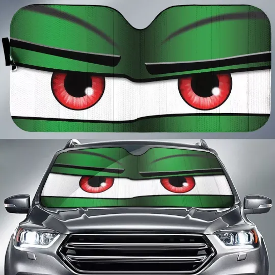 Discover Green Suspicious Car Eyes Sun Shade Custom Car Accessories