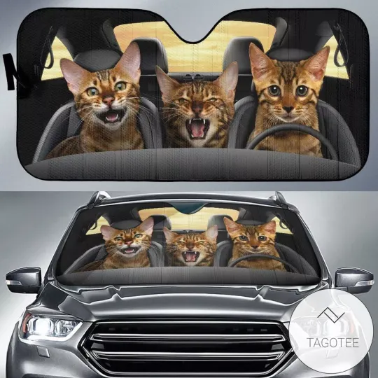 Discover Cat Car Sun Shade Cat Lover Three Cats On Car Windshield Sun Shade
