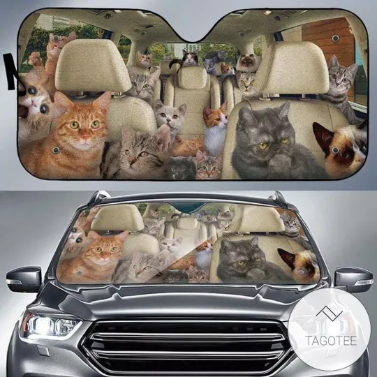 Discover Cat Car Sun Shade Cat Filled The Car Cat Lover Windshield Sun Shade