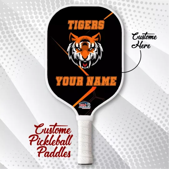 Discover Personalized Tigers Pickleball Paddle Set of Two, Team Name Pickleball Gift