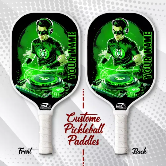 Discover Personalize Super Heroes GreenLantern Pickleball Paddle, Music Pickleball