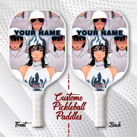 Discover Personalize Music Pickleball Paddle, Black Pink Pickleball Paddle