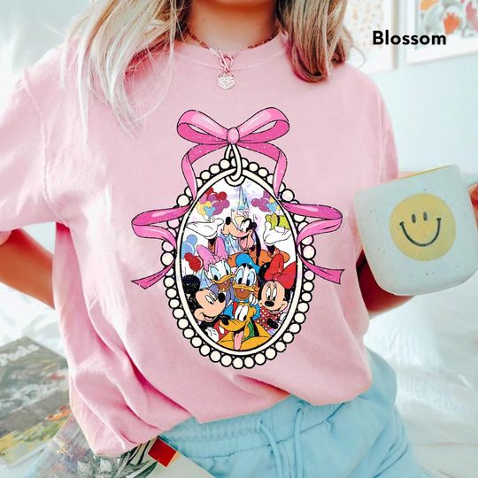 Discover Chic Bow Disneyyy Pals Shirt, Coquette Bow Mickeyy and Friends Shirt
