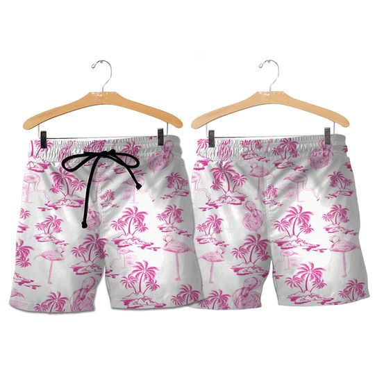 Discover Flamingo Button Up Shirt, Funny Flamingo Short, Coconut Women Shirt, Cute Animal Hawaiian Shirt