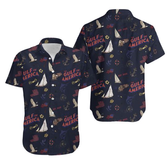 Discover The Gulf Of America Hawaiian Shirt - Navy