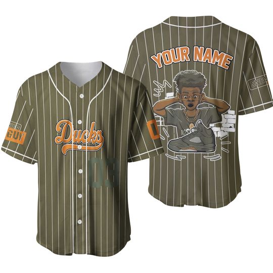 Discover Jordan 5 Olive Unisex Baseball Jersey, Sneaker Guy Collector Jersey Custom