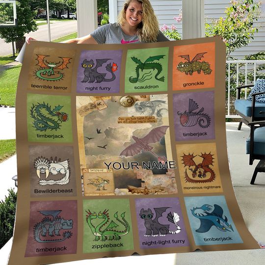 Discover Personalized Plush Fleece Blanket how to train your dragon