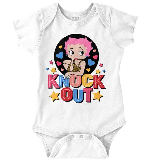 Discover Betty Boop Knock Out Cute Sass Retro Cartoon Baby Girls Infant Romper Newborn