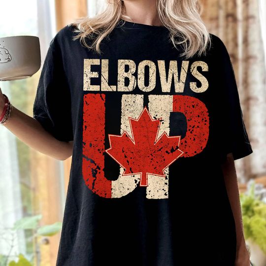 Discover Elbows Up Canada T-Shirt, Maple Leaf Proud Canadian Shirt, Support Made In Canada
