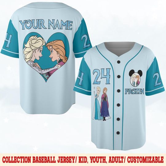 Discover Disneyyy Frozenn Baseball Jersey, Elsaa and Annaa Themed Disneyyy Princess Jersey