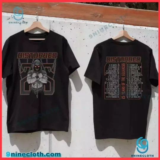 Discover Disturbed The Sickness Chains 2025 Tour T-shirt