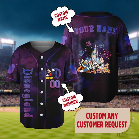 Discover Mickeyy And Friends 70th Anniversary Baseball Jersey, Happiest Place On Earth Shirt