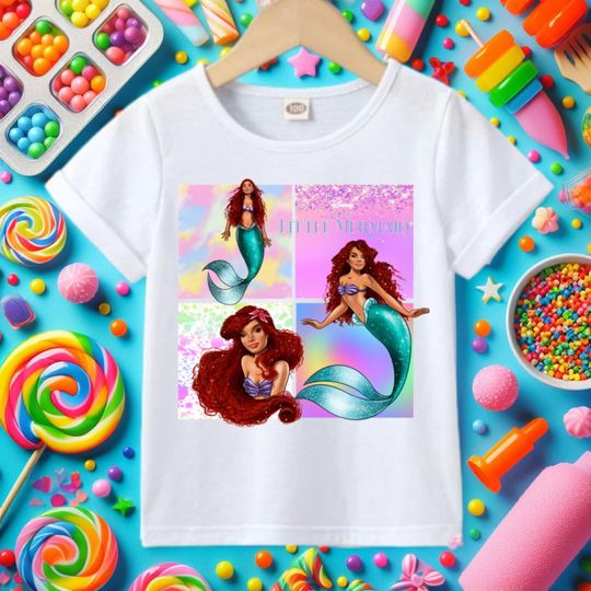 Discover dtf kids cartoon little mermaid vintage cartoon shirt