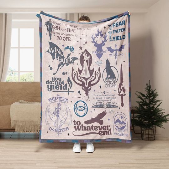 Discover Throne Of Glass Doodle Art Throw Blanket, Home Decor
