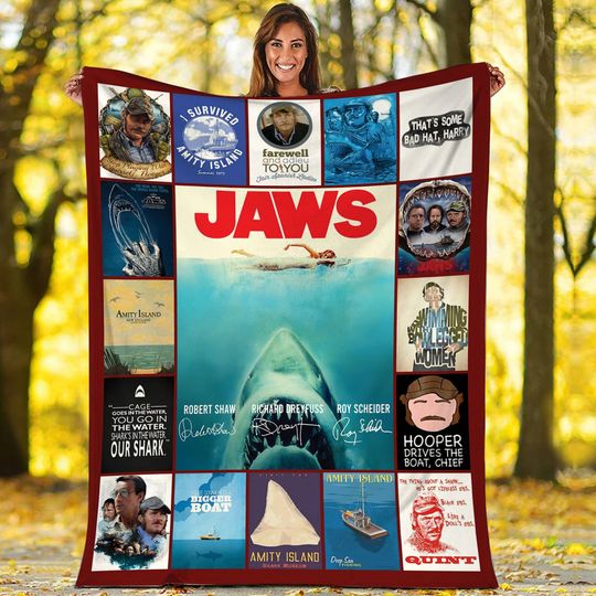 Discover Jaws Throw Blankets, Home Decor Gifts