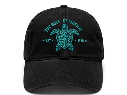 Discover Gulf Of Mexico Est 1550 Embroidered Baseball Hat