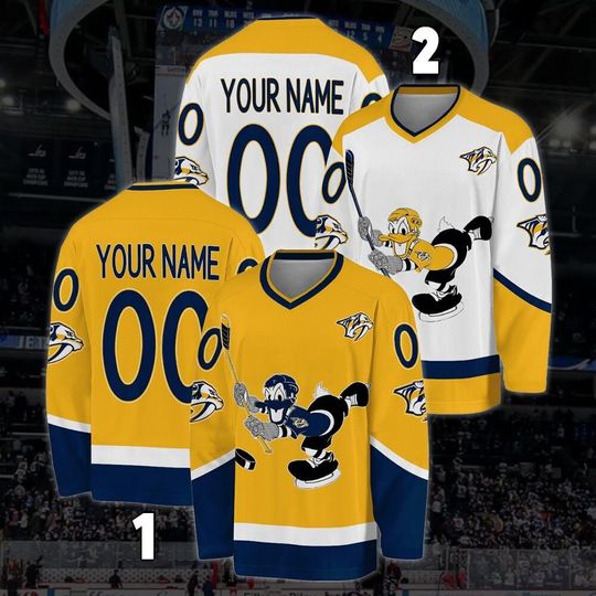 Discover Personalized  Donald Duckk Hockey Jersey, Disneyyy Jersey, Fan Hockey Jersey
