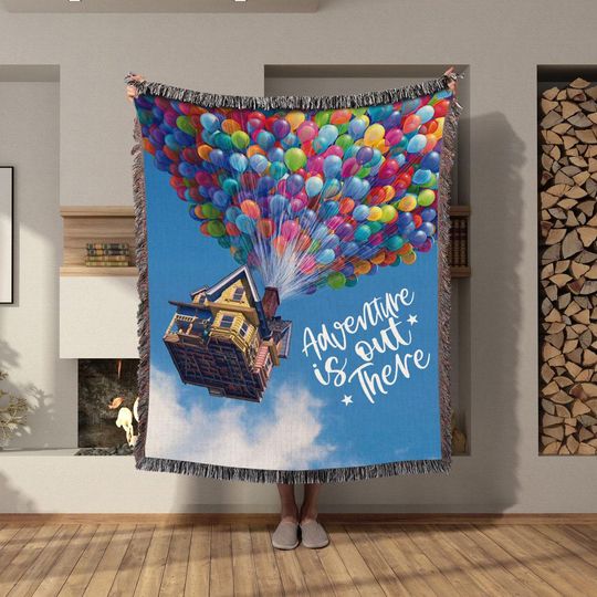 Discover Disneyyy Adventure Is Out There Woven Blanket, Home Decor Gifts
