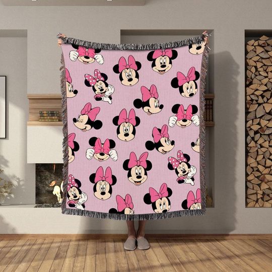 Discover Minniee Mouse Woven Blanket, Home Decor Gifts