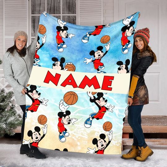 Discover Mickeyy Play Volleyball Personalized Throw Blanket, Birthday Gifts, Home decor gifts