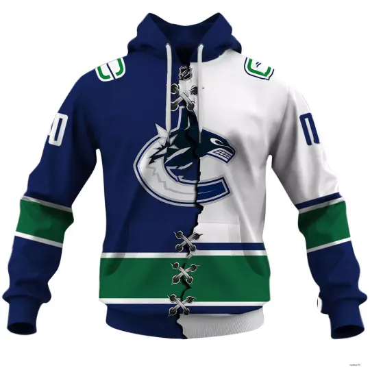 Discover Vancouver Canucks Personalized Name - Number Hoodie Pullover Hooded Xmas Gift