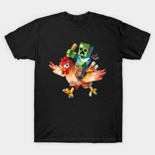 Discover Chicken Jockey - Funny Minecraft Chicken Jockey - T-Shirt B115