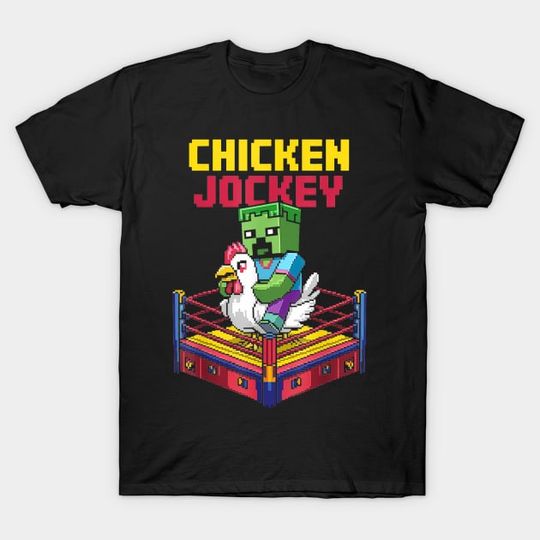 Discover Chicken Jockey Zombie Pixel Style - Pixel Game - T-Shirt