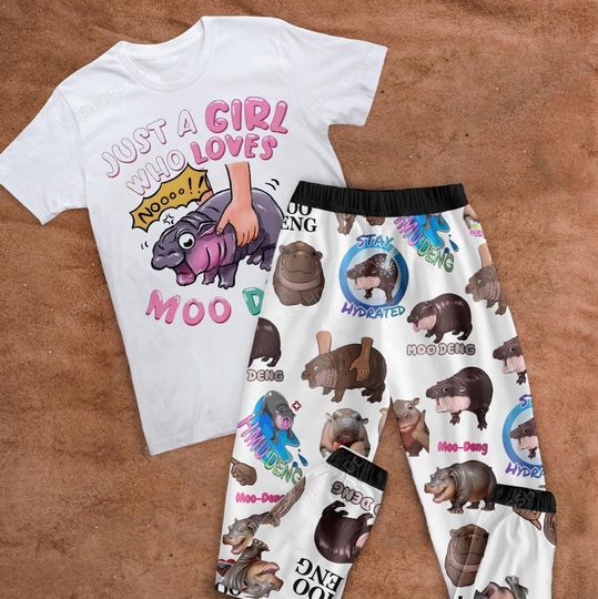 Discover Moo Deng Pajamas Set