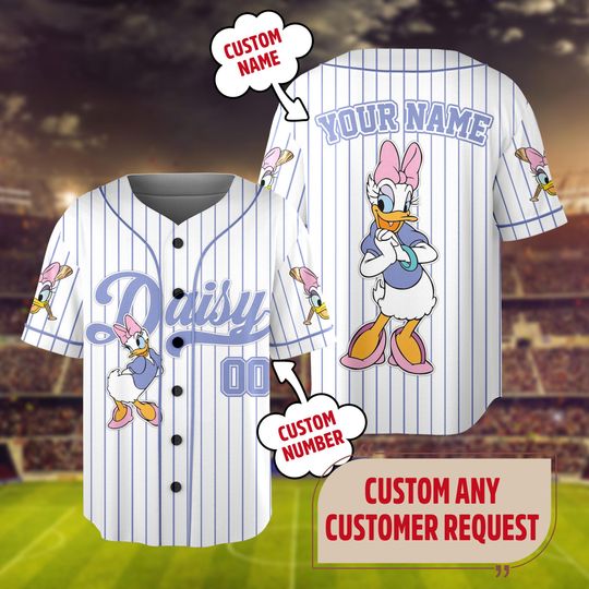Discover Custom Mickeyy and Friends Daisy Purple Baseball Jersey, Baseball Sports Tee, Cute Girl Birthday