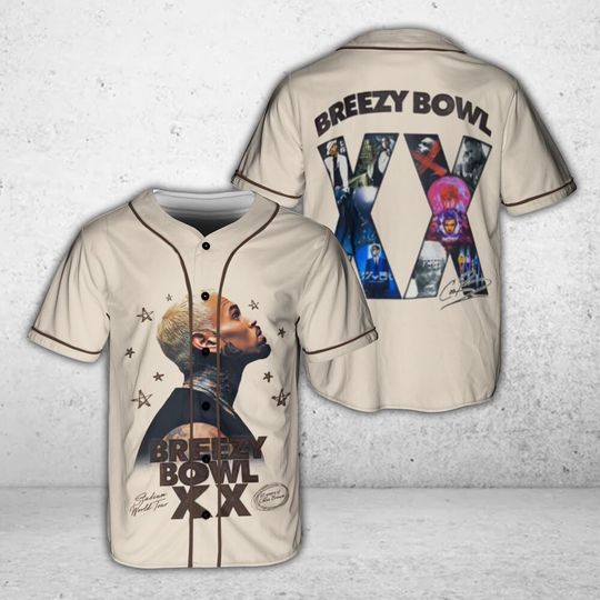Discover Chris Breezy Tour 2025 Baseball Jersey, Bowl XX concert 2025 Fan Gift Jersey