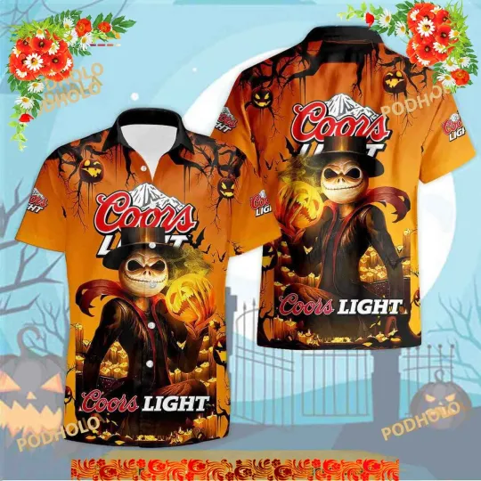 Discover Cool Halloween Jackk Skellingtonn CCOORS Light Funny Hawaiian Shirt
