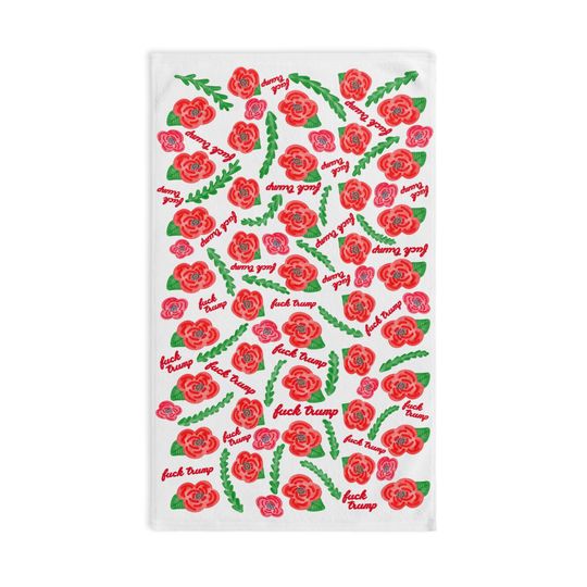 Discover Slightly Subtle Red Poppies on Hand Towel