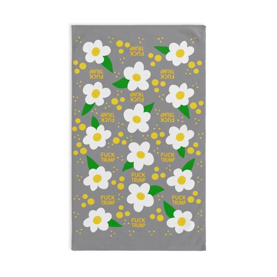 Discover Subtle Daisy Grey Hand Towel Trump Gift