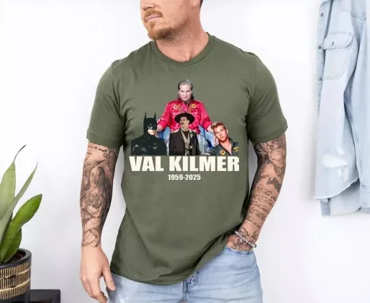 Discover RIP Val Kilmer Shirt, Val Kilmer 1959-2025 T-Shirt, Val Kilmer Retro 90s Movie