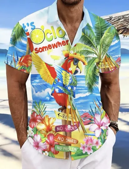 Discover Jimmy Buffett Parrot Hawaiian Shirt