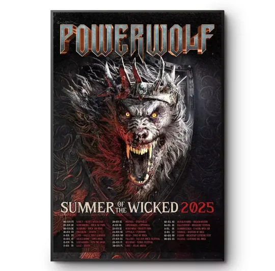 Discover Powerwolf Summer Of The Wicked Tour 2025 Poster No Frame - Movie Poster