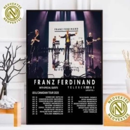 Discover Franz Ferdinand Tour 2025 Poster - US & Canada - Telescreens - Canvas